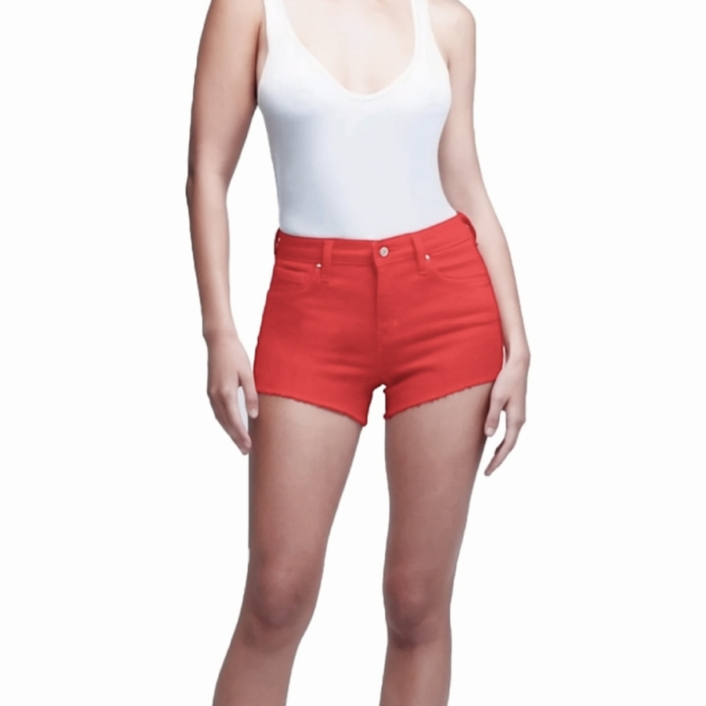 L'AGENCE Audrey mid-rise shorts in red wash size 25
